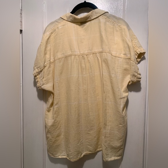 Patagonia AC Butter Yellow and White Plaid Short Sleeve Button Up M - Picture 3 of 12